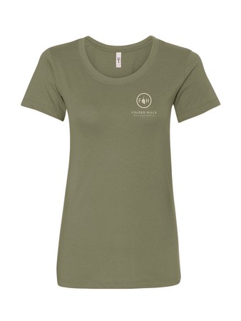 Women's Short Sleeve Crew Neck Tee - Military Green 1
